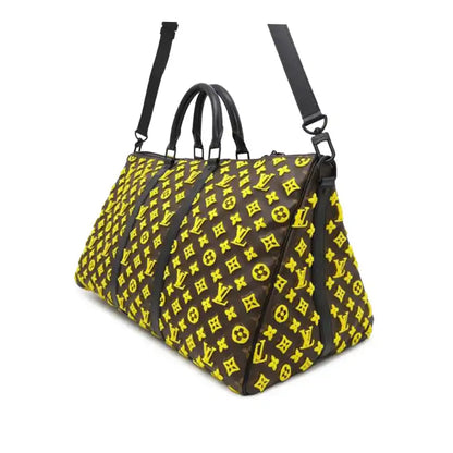Louis Vuitton Monogram Tuffetage Triangle Keepall Bandouliere 50