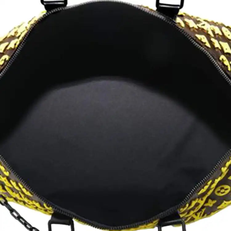 Louis Vuitton Monogram Tuffetage Triangle Keepall Bandouliere 50