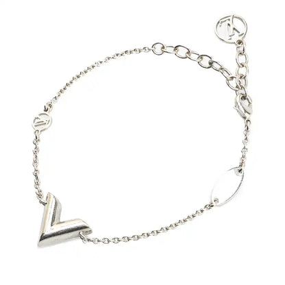 Louis Vuitton Silver Plated Essential V Supple Bracelet