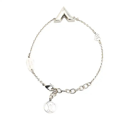 Louis Vuitton Silver Plated Essential V Supple Bracelet