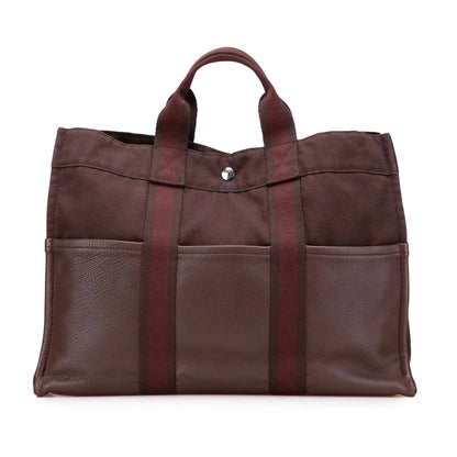 Hermès Canvas and Leather Fourre Tout MM