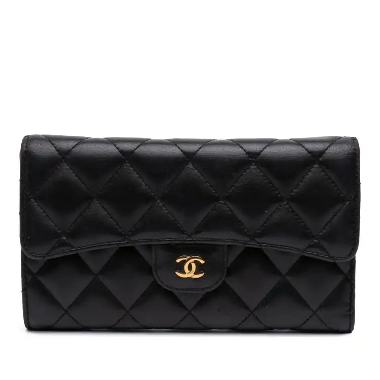 Chanel Large CC Quilted Lambskin Flap Wallet
