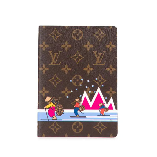 Louis Vuitton Monogram Christmas Animation Bears on Skis Clemence Notebook