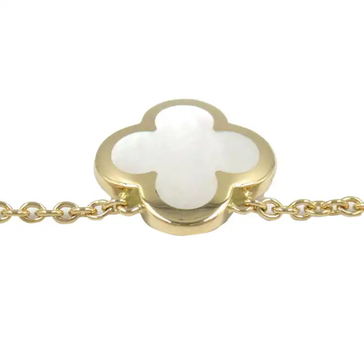 van cleef and arpels 18K Yellow Gold and Mother of Pearl Pure Alhambra Pendant Necklace