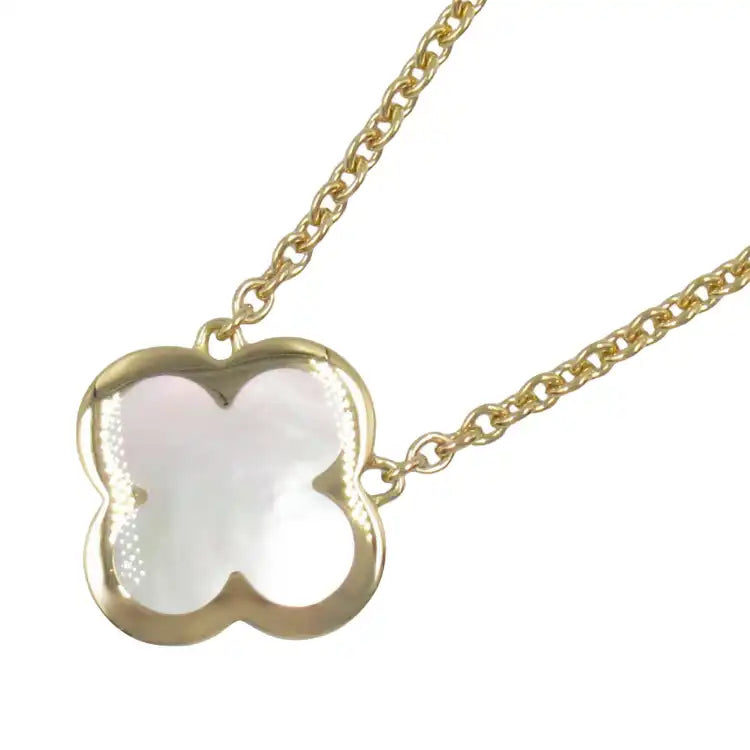 van cleef and arpels 18K Yellow Gold and Mother of Pearl Pure Alhambra Pendant Necklace