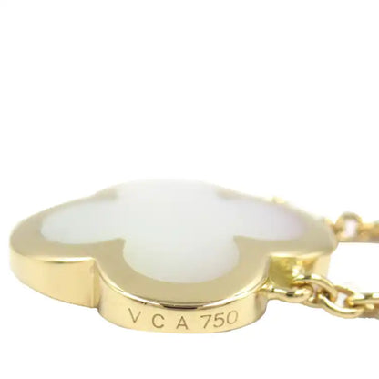 van cleef and arpels 18K Yellow Gold and Mother of Pearl Pure Alhambra Pendant Necklace