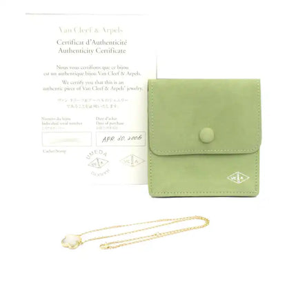van cleef and arpels 18K Yellow Gold and Mother of Pearl Pure Alhambra Pendant Necklace