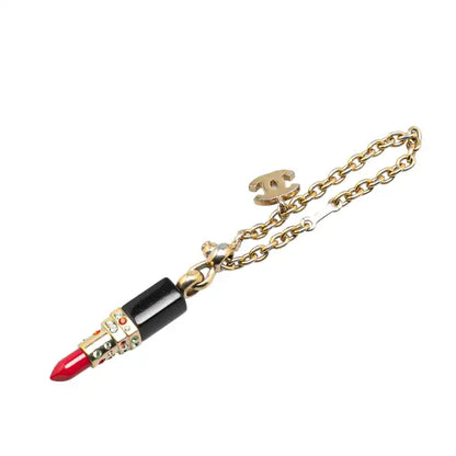 Chanel Gold Plated Resin Crystal Lipstick CC Bracelet
