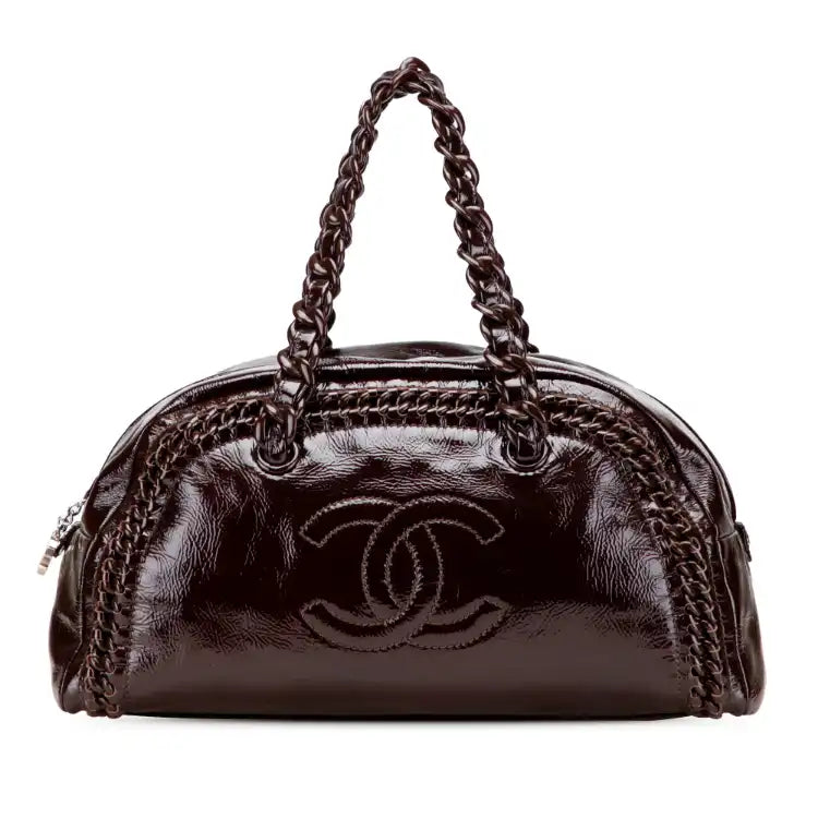 Chanel Large Patent Luxe Ligne Bowler Bag
