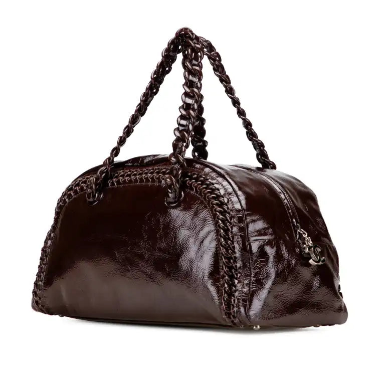 Chanel Large Patent Luxe Ligne Bowler Bag