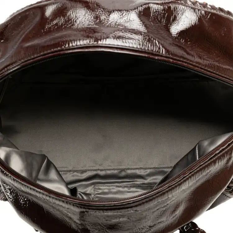 Chanel Large Patent Luxe Ligne Bowler Bag