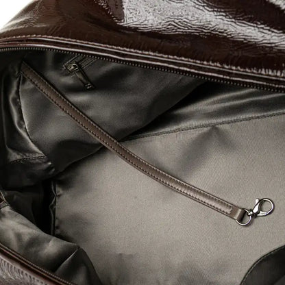 Chanel Large Patent Luxe Ligne Bowler Bag