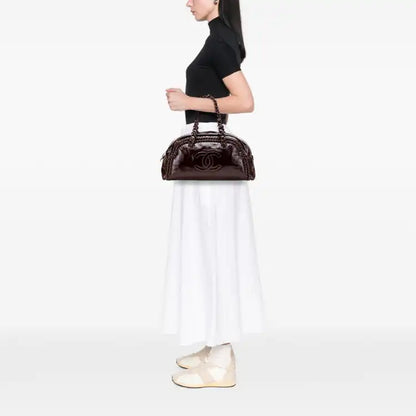 Chanel Large Patent Luxe Ligne Bowler Bag