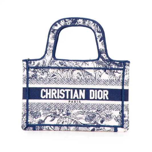 Dior Mini Canvas Embroidered Dioriviera Toile De Jouy Book Tote