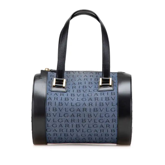 Bvlgari Logomania Denim Cylinder Handbag