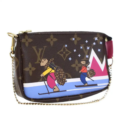 Louis Vuitton Monogram Bears on Skis Christmas Animation Mini Pochette Accessories