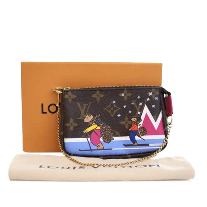 Louis Vuitton Monogram Bears on Skis Christmas Animation Mini Pochette Accessories
