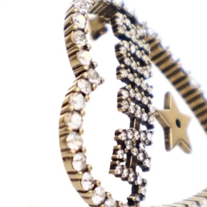 Dior Gold Plated Crystal JAdior Heart Brooch