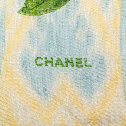 Chanel Camellia Printed Linen Scarf