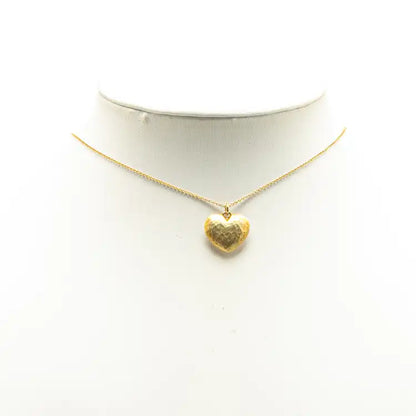 Tiffany Paloma Picasso 18K Yellow Gold Hammered Heart Pendant Necklace