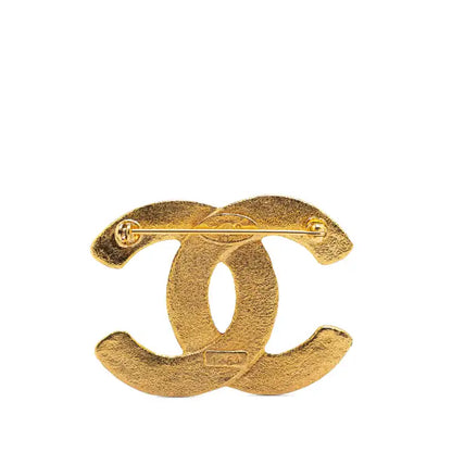 Chanel Gold Plated Embossed Mini CC Brooch