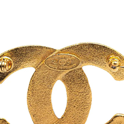 Chanel Gold Plated Embossed Mini CC Brooch