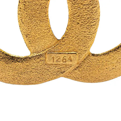Chanel Gold Plated Embossed Mini CC Brooch