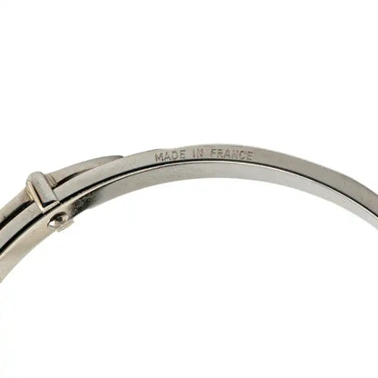 Hermès Palladium Plated Leather Belt Buckle Bangle