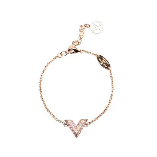 Louis Vuitton Rose Gold Crystal Essential V Supple Bracelet