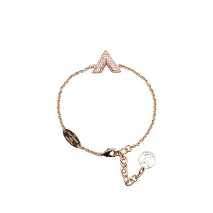 Louis Vuitton Rose Gold Crystal Essential V Supple Bracelet