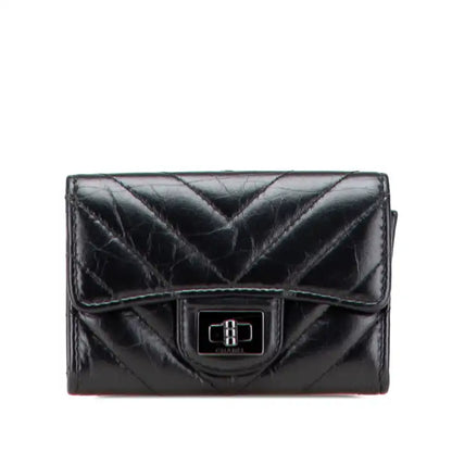Chanel Reissue Chevron Quilted Aged Calfskin Card Holder Wallet