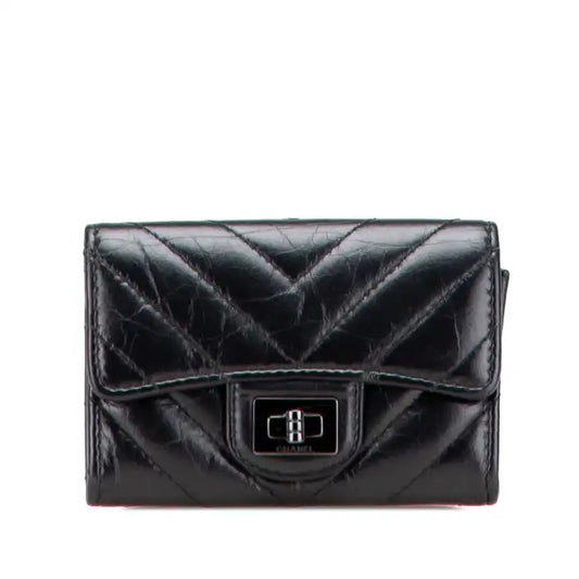 Chanel Reissue Chevron Quilted Aged Calfskin Card Holder Wallet