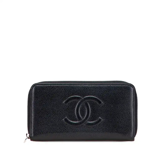 Chanel CC Caviar Zip Around Wallet