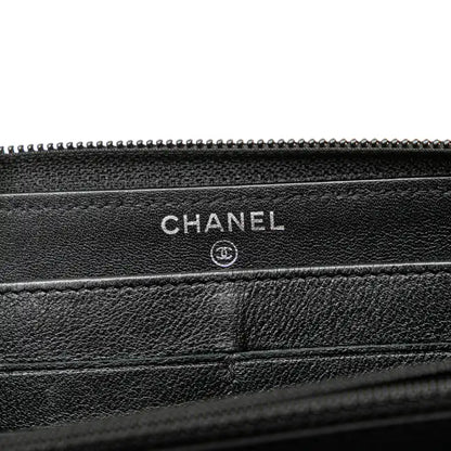 Chanel CC Caviar Zip Around Wallet
