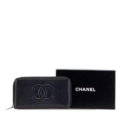 Chanel CC Caviar Zip Around Wallet