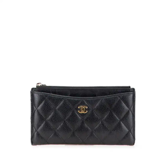 Chanel CC Quilted Caviar Classic Zip Pouch