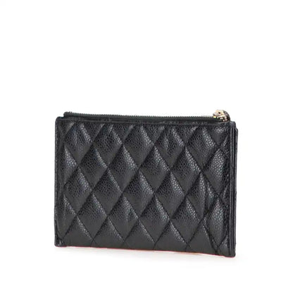 Chanel CC Quilted Caviar Classic Zip Pouch