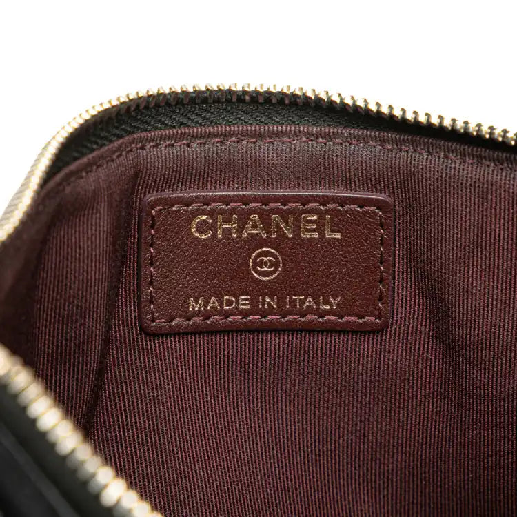 Chanel CC Quilted Caviar Classic Zip Pouch