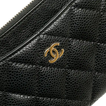 Chanel CC Quilted Caviar Classic Zip Pouch