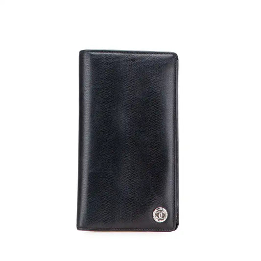 Chanel Lambskin Leather CC Button Long Wallet