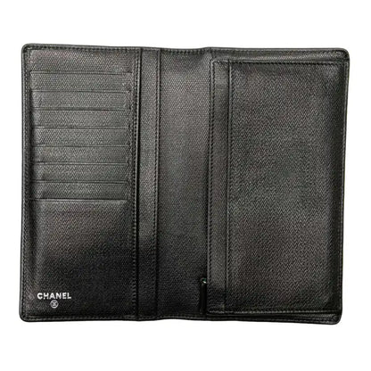 Chanel Lambskin Leather CC Button Long Wallet