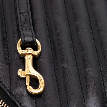 Saint Laurent Chevron Leather Monogram Zip A5 Wristlet Pouch