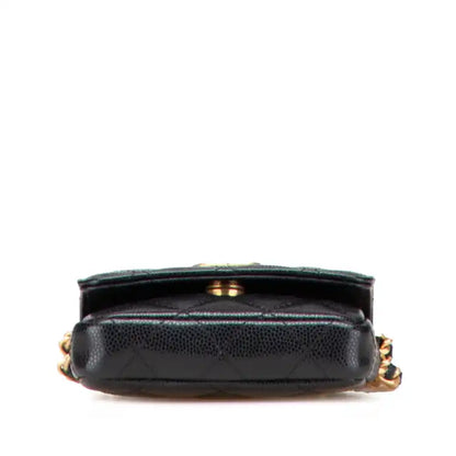 Chanel Quilted Caviar Twist Your Buttons Flap Chain Belt Bag