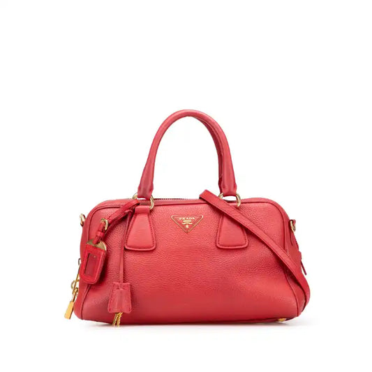 Prada Vitello Daino Zip Top Satchel