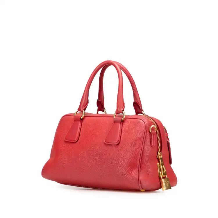 Prada Vitello Daino Zip Top Satchel