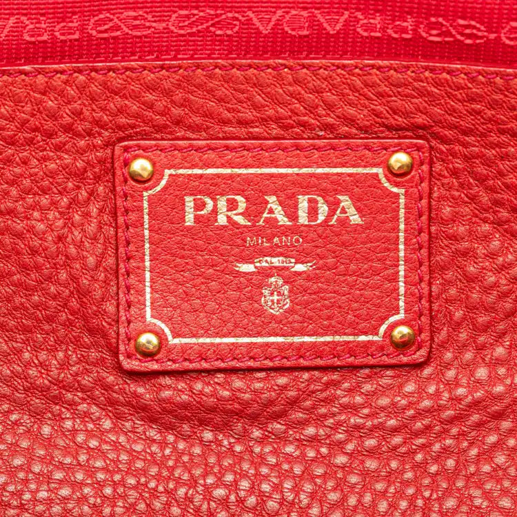 Prada Vitello Daino Zip Top Satchel