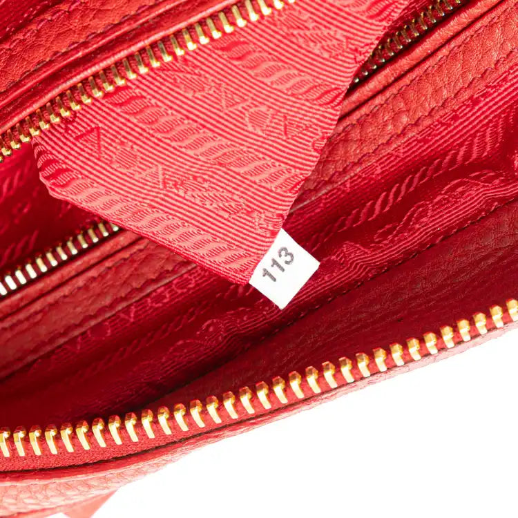 Prada Vitello Daino Zip Top Satchel