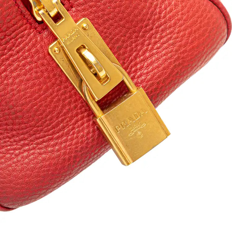 Prada Vitello Daino Zip Top Satchel
