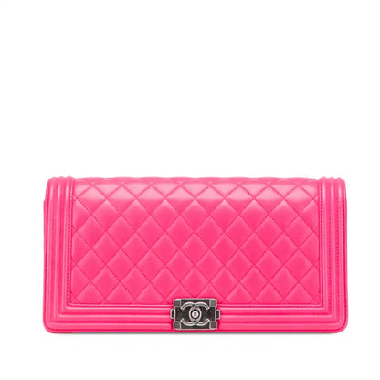 Chanel Quilted Lambskin Boy Flap Clutch