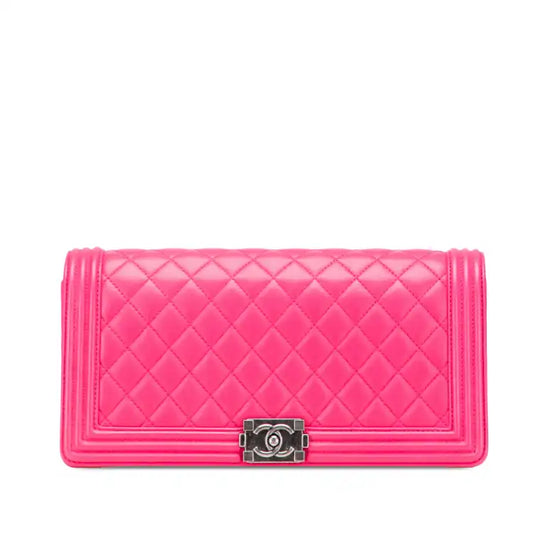 Chanel Quilted Lambskin Boy Flap Clutch